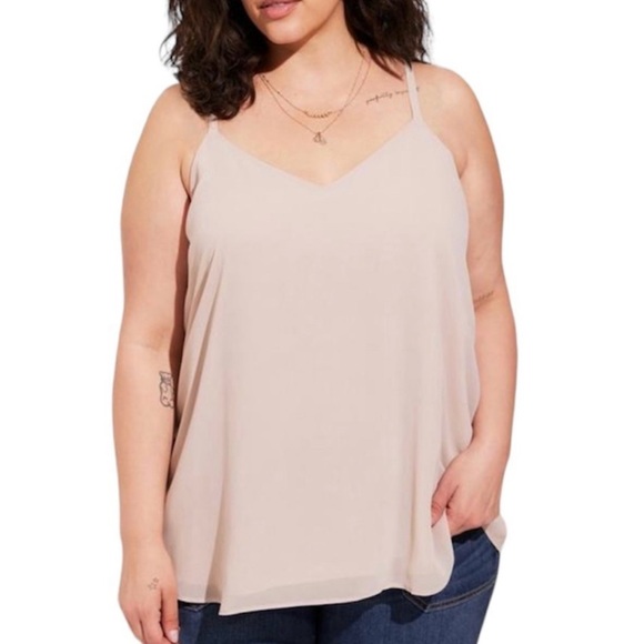 Torrid Women’s Plus Size Tan Sophie Chiffon Swimg Cami Top Size 6X 30 - Picture 1 of 4